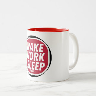 Wake, Work, Sleep repeat Print Novelty Två-Tonad Mugg