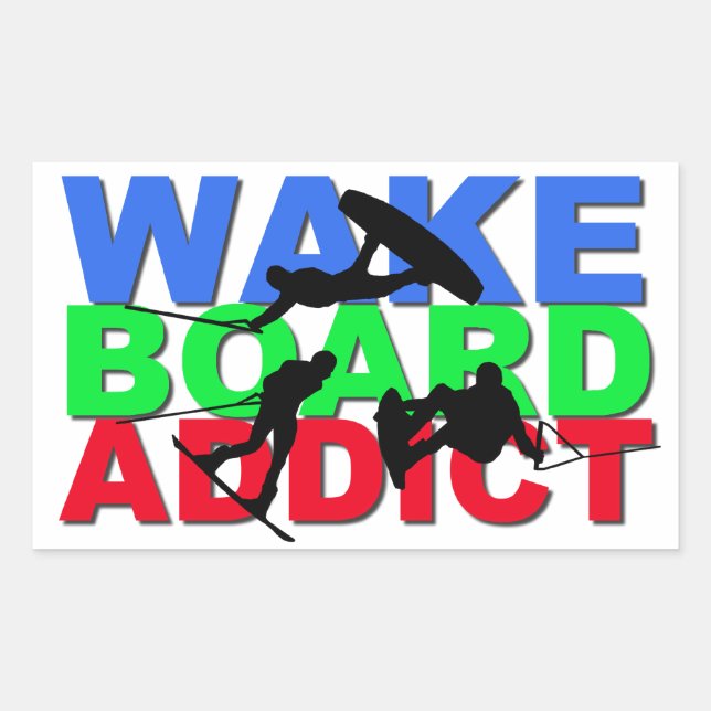 Wakeboard Addict Rektangulärt Klistermärke (Framsida)