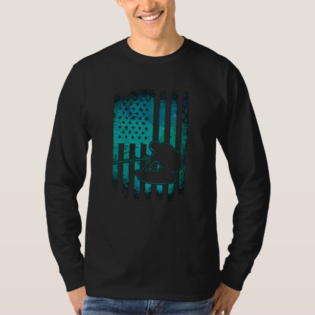 Wakeboard American Flag Wakeboarder Wakeboarding T Shirt (Framsida)