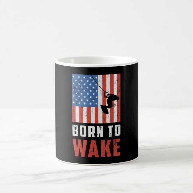 Wakeboard Born To Wake Wakeboarder Wakeboarding Kaffemugg (Center)