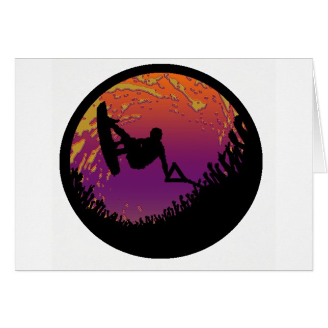 WAKEBOARD-FÅGELSKRÄMMAN HÄLSNINGSKORT (Framsidan Horizontal)