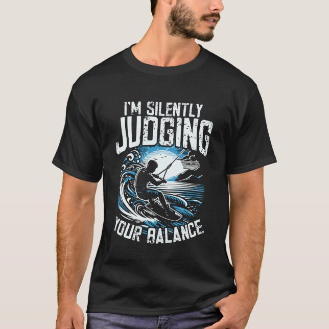 Wakeboard Kiteboard Humor T Shirt (Framsida)