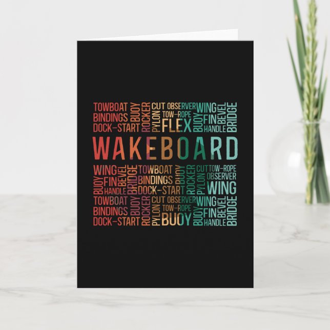 Wakeboard Quote Wakeboarder Wake Wakeboarding Kort (Framsida)