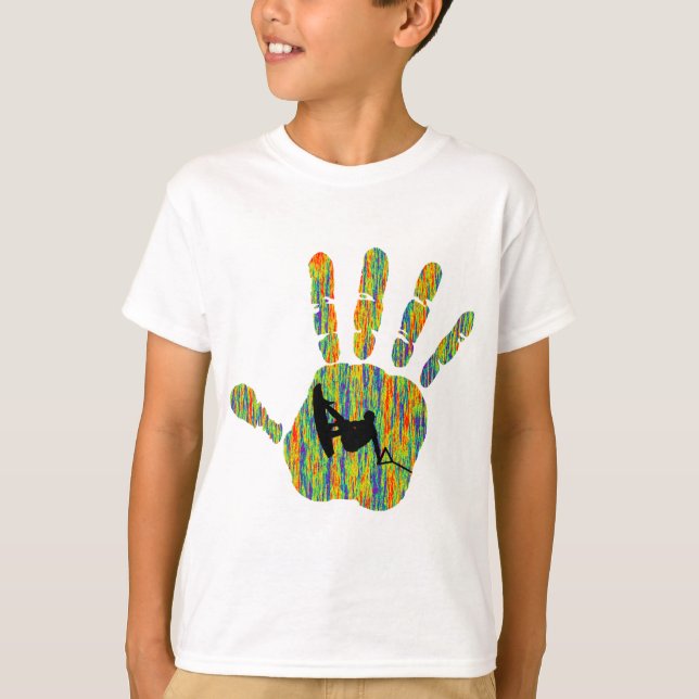 Wakeboard stor händer tee shirt (Framsida)