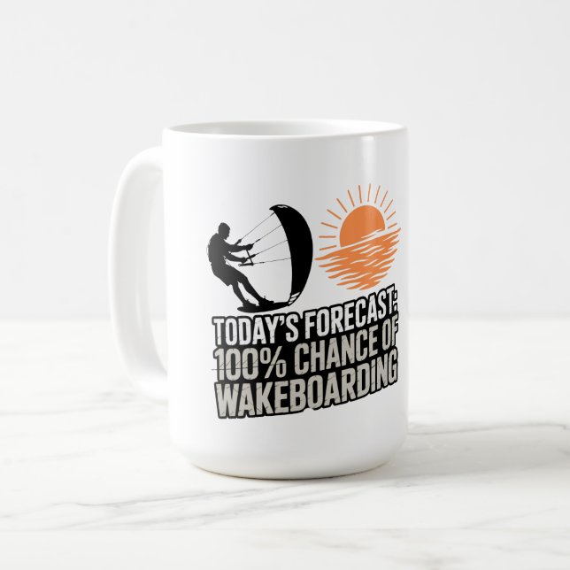 Wakeboard Vädret Idag 100% Chans Roligt  Kaffemugg (Framsida vänster)