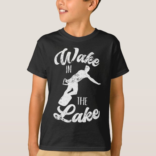 Wakeboard Wake in Sjö Wakeboarding Boeing Su T Shirt (Framsida)