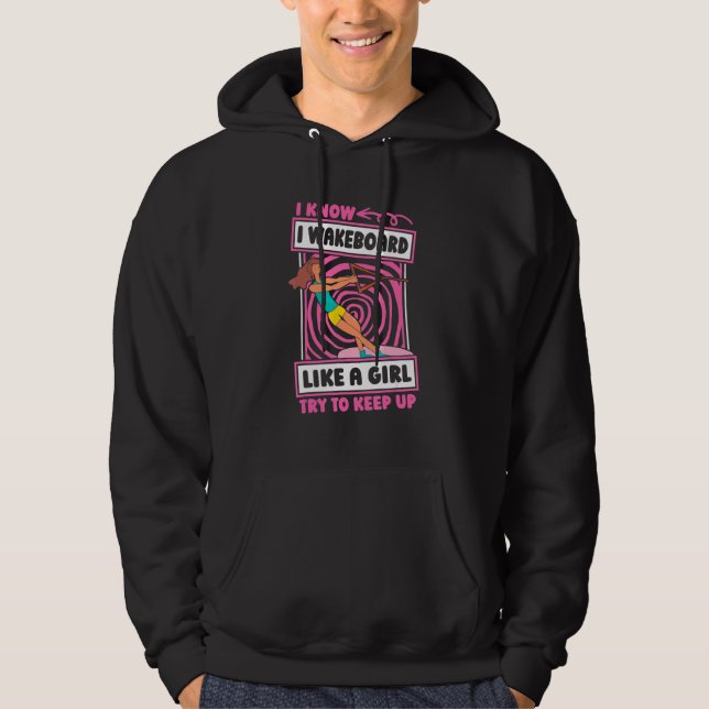 Wakeboard  Wakeboarder Wakeboarding Hoodie (Framsida)