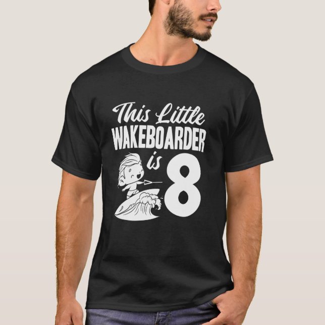 Wakeboardåkande barn - Wakeboardåkare 8-årsdag T Shirt (Framsida)