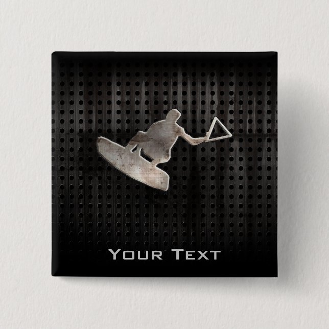 Wakeboarder; Kall svart Knapp (Framsida)