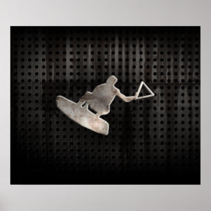 Wakeboarder; Kall svart Poster
