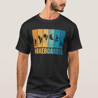 Wakeboarder Silhouette Coola Retro Vintage Sunset  T Shirt