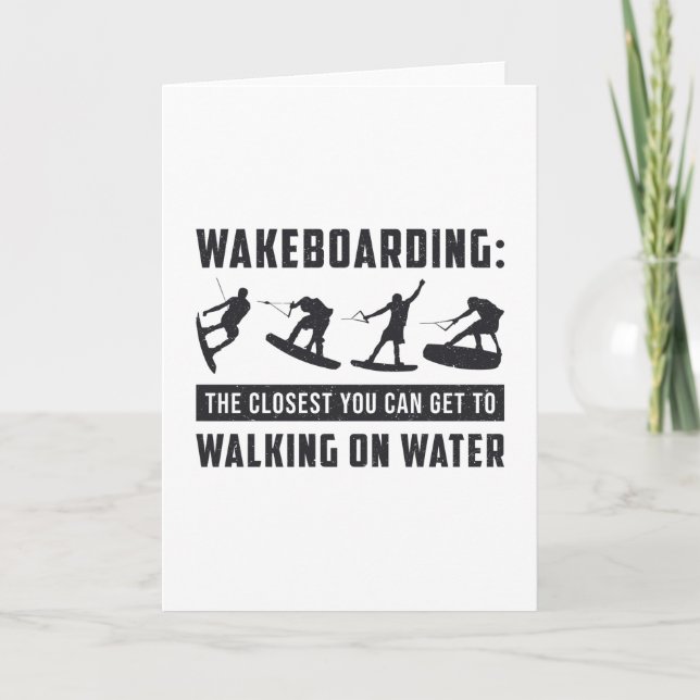 Wakeboarder Wakeboarding Walking on Vatten Wake Kort (Framsida)