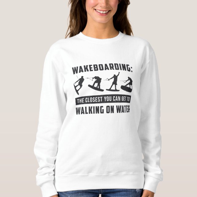 Wakeboarder Wakeboarding Walking on Vatten Wake T Shirt (Framsida)
