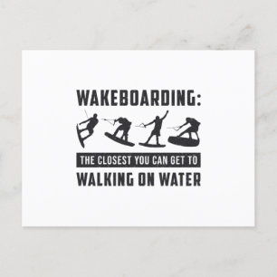 Wakeboarder Wakeboarding Walking on Vatten Wake Vykort