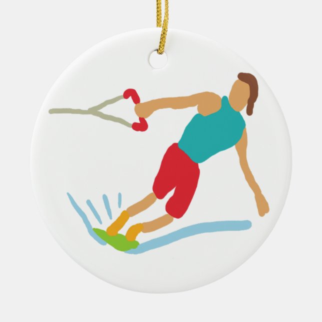 Wakeboarding Julgransprydnad Keramik (Framsidan)