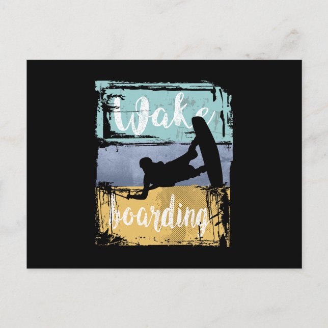 Wakeboarding Retro Wakeboarder Vykort (Framsida)