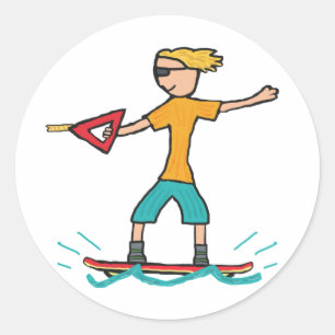 Wakeboarding Runt Klistermärke