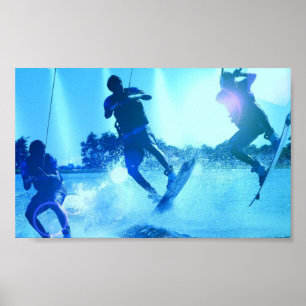 Wakeboarding Trioaffischer Poster