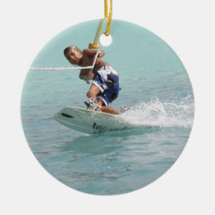 Wakeboarding vändprydnad julgransprydnad keramik