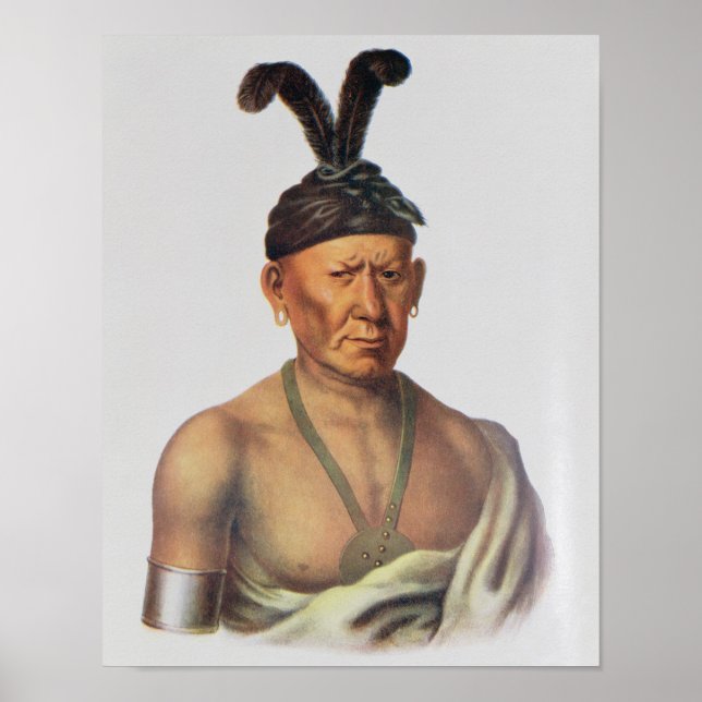 Wakechai eller Crouching Eagle, Sauk Chief Poster (Framsidan)