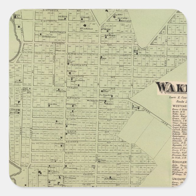 Wakefield, Bronxdale Fyrkantigt Klistermärke (Framsida)