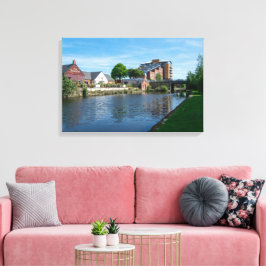 Wakefield Canal Side: Historisk pub och lägenheter Canvastryck