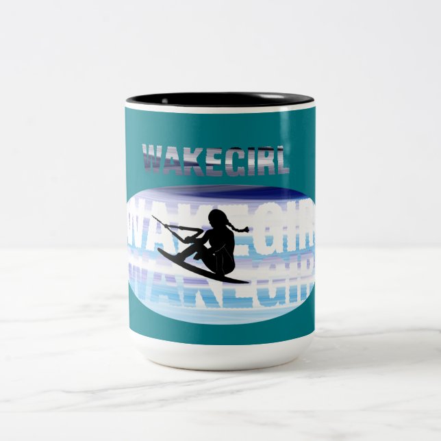Wakegirl wakeboarding Mugg personlig add namn (Center)