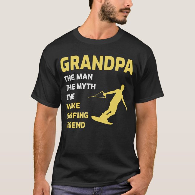 Wakesurfing Wakeboarding Wake surfing Grandpa T Shirt (Framsida)