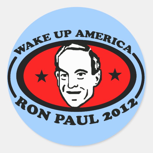 WAKEUP AMERICA STICKERS RUNT KLISTERMÄRKE (Framsida)