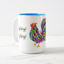 Wakey Wakey Bold Graphic Colorful Tupp Två-Tonad Mugg