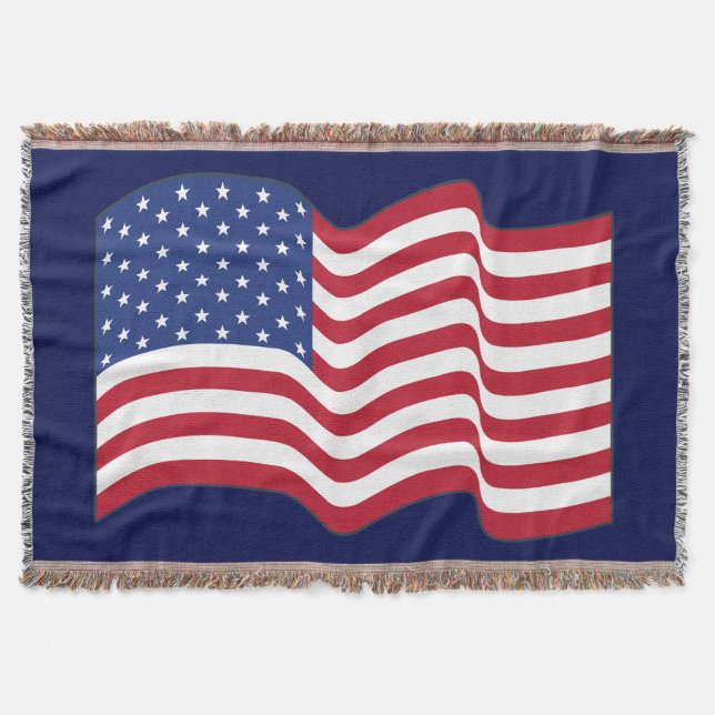 Waking American Flagga Throw Blanket Gift Filt (Framsidan)