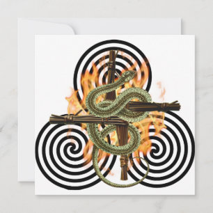 Waking Earth Imbolc Serpent Pagan Sabbat Julkort