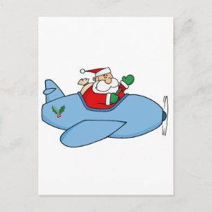 Waking Kris Kringle Flies Hans jul Flygplan Helg Vykort