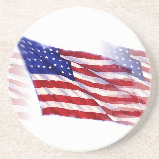 Waking US Flagga Underlägg Sandsten (Framsidan)