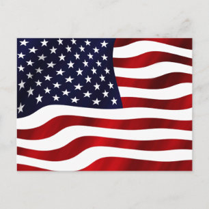 Waking US Flagga Vykort