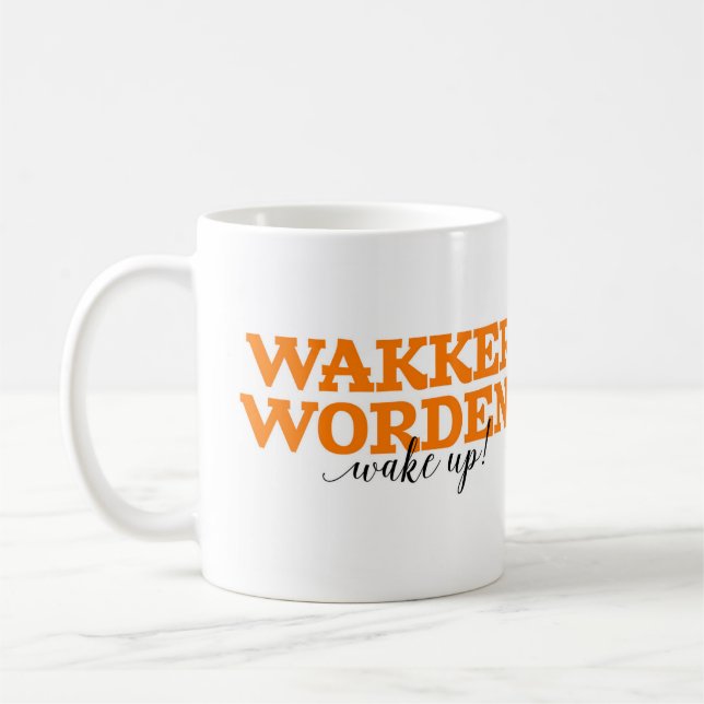 Wakker Worden! / Vakna! Nederländska Ord Vocabular Kaffemugg (Vänster)