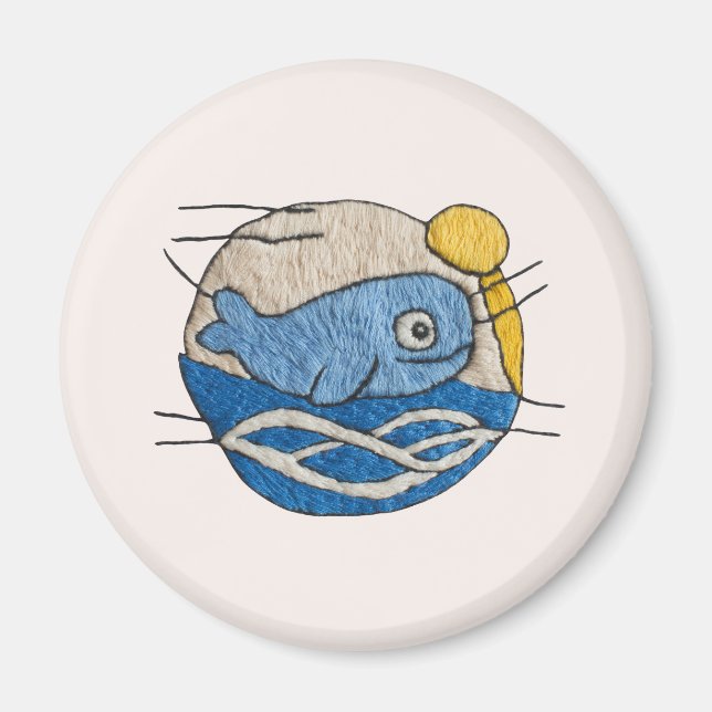 Wal im Stickdesign Magnet (Framsidan)