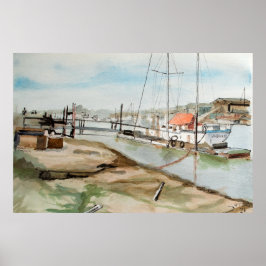 Walberswick hamn Suffolk Coastal konst Poster