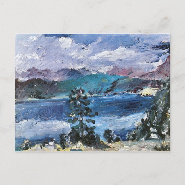 Walchensee med larch av Lovis Corinth Vykort (Framsida)