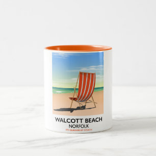 Walcott Beach, Norfolk poster Två-Tonad Mugg