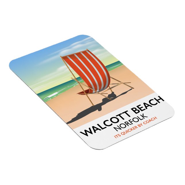 Walcott Beach, Norfolk strandaffisch Magnet (Högersidan)