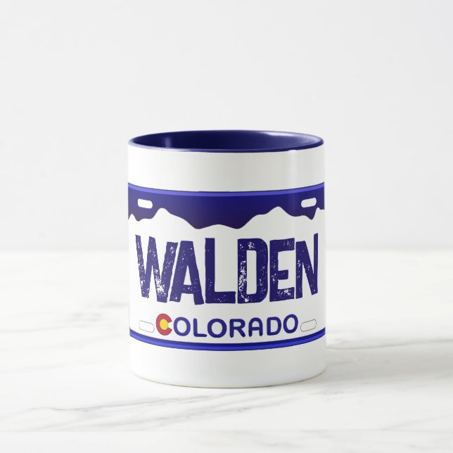 Walden Colorado Blue-registreringsskylt mugg (Center)