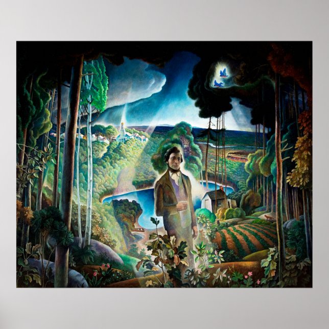 Walden Pond, besökt av Newell Convers Wyeth Poster (Framsidan)