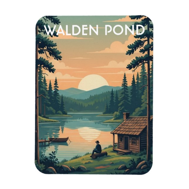 Walden Pond Massachusetts Resa Magnet (Vertikal)