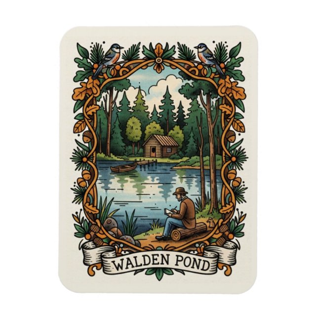 Walden Pond Massachusetts Resor Magnet (Vertikal)