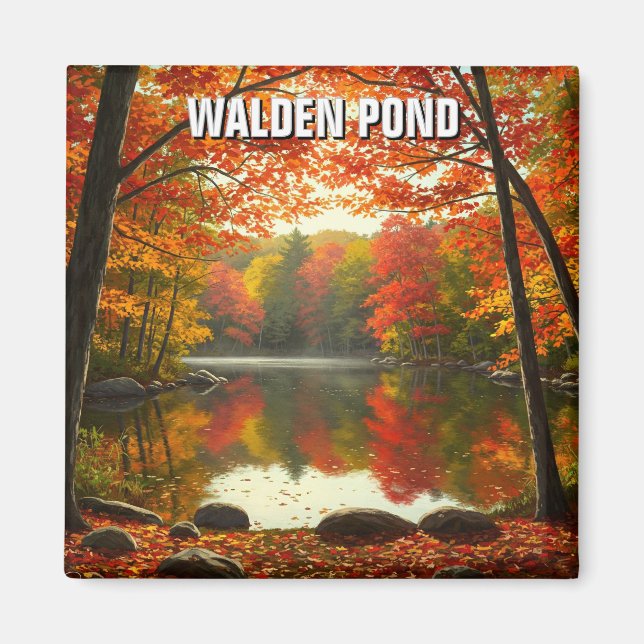 Walden Pond Massachusetts Travel Magnet (Framsidan)