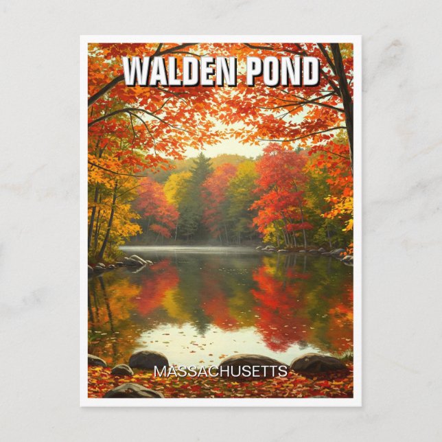 Walden Pond Massachusetts Travel Vykort (Framsida)
