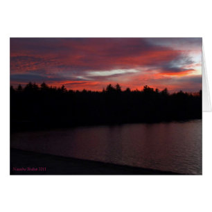Walden Pond Red Clouds Hälsningskort