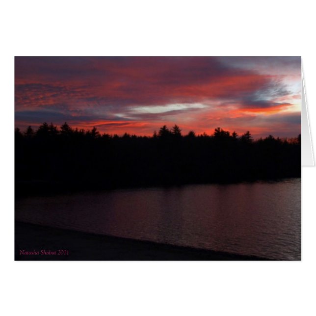 Walden Pond Red Clouds Hälsningskort (Framsidan Horizontal)