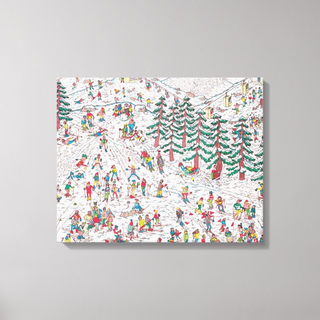 Waldo Tecknad Premium Wrapped Canvas (glapp) (Framsida)